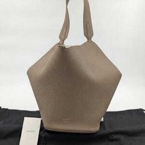 Khaite Small Lotus Bag in Pebble Mokka leather - NWT